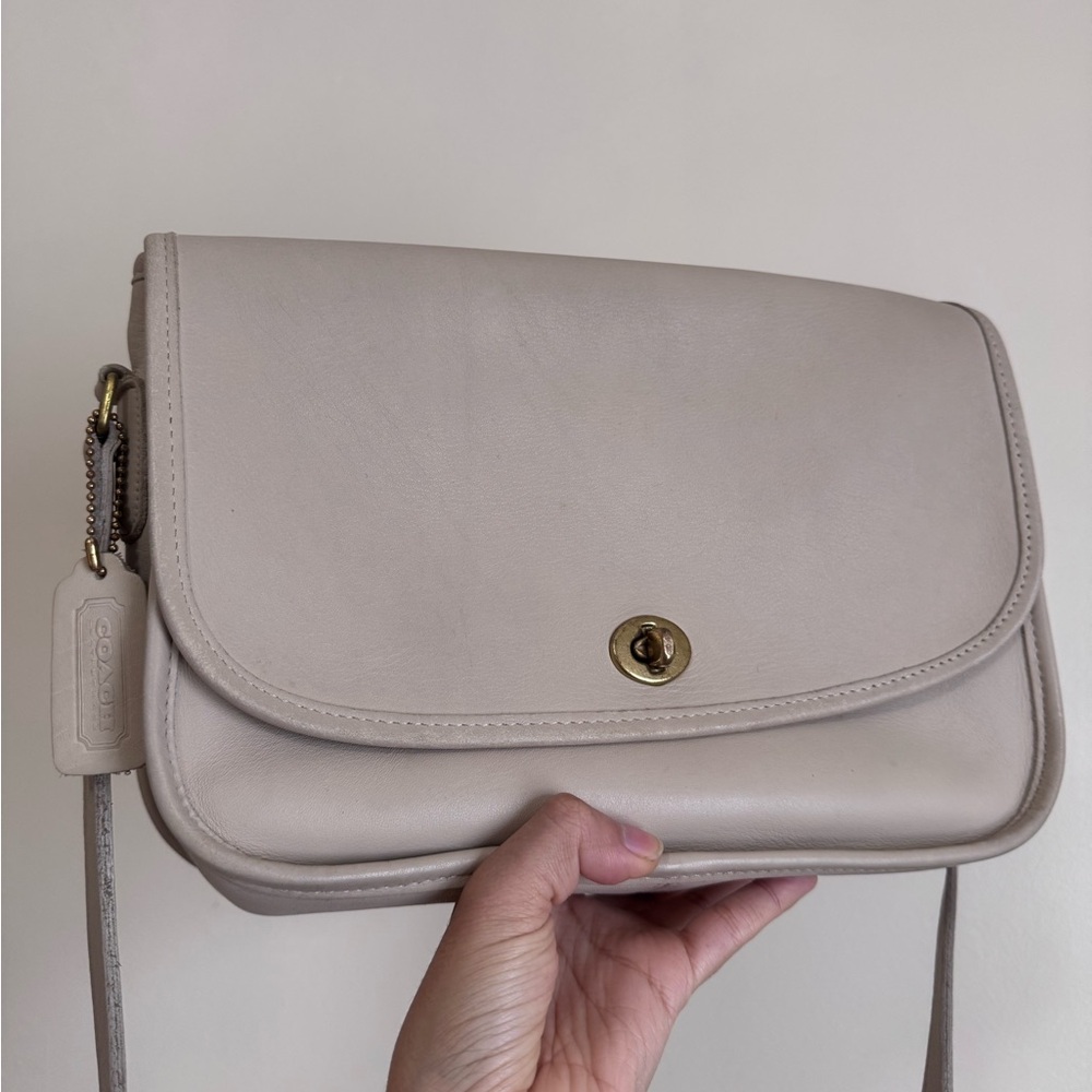 Vintage Coach City Bag (9790) in Bone White w/Rare Factory Error